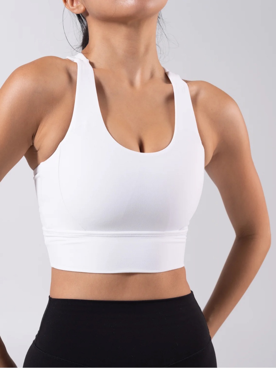 Buffbunny White Racerback Sports Bra